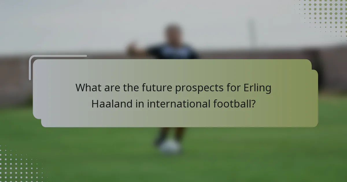 What are the future prospects for Erling Haaland in international football?