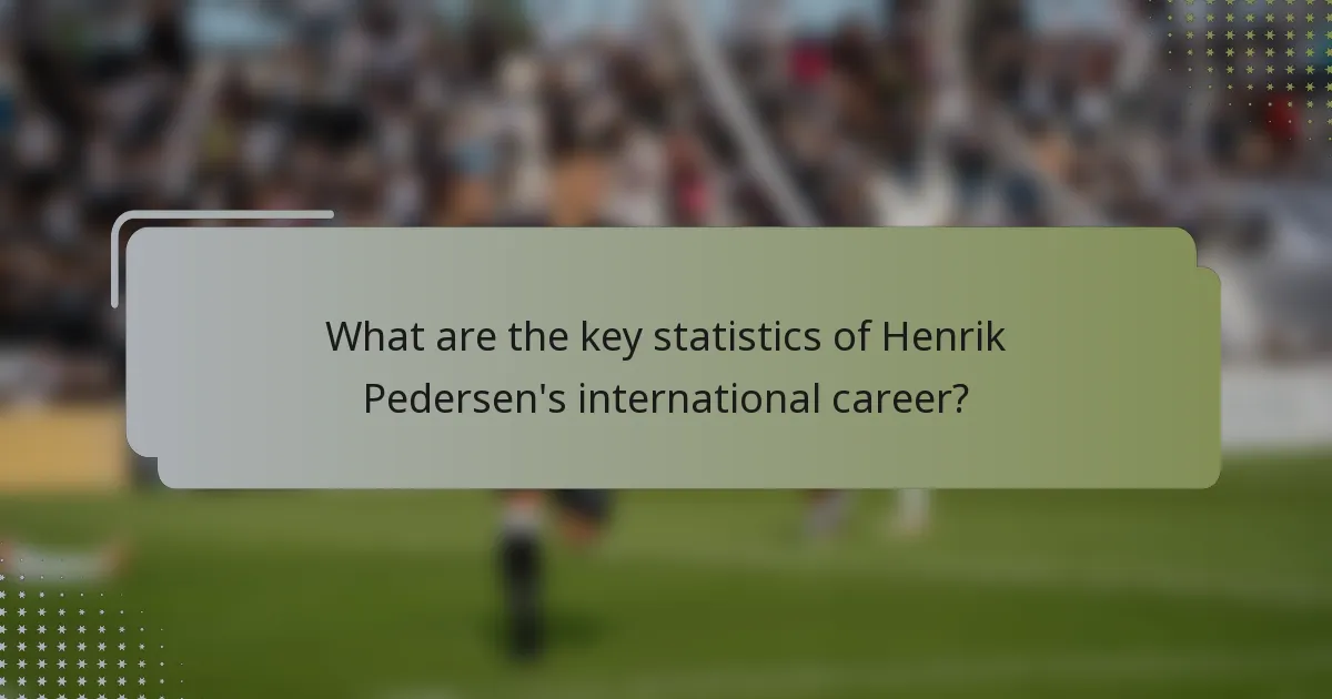 What are the key statistics of Henrik Pedersen's international career?