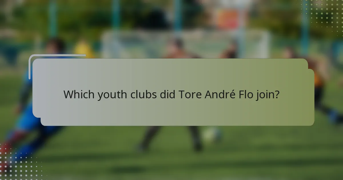 Which youth clubs did Tore André Flo join?